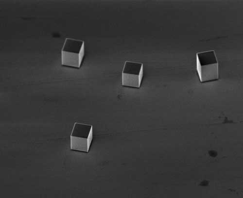 Microscopic silver cubes 