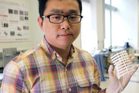Congcong Wu and a flexible solar cell