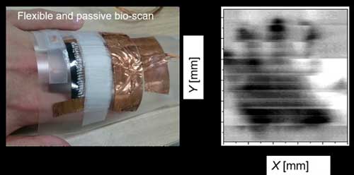 Terahertz imaging of a human hand using arrays of carbon nanotubes