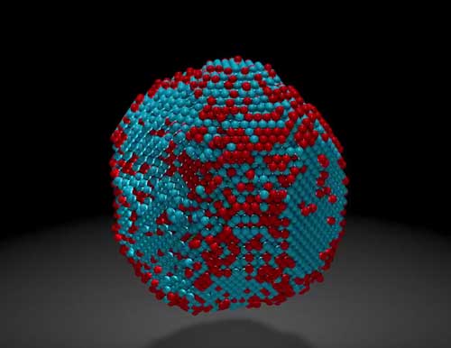 The atomic composition of an iron-platinum nanoparticle revealed