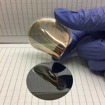 a gold foil peeled from single crystal silicon