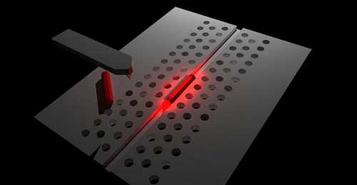 schematic of a nanowire photonic-crystal hybrid laser fabricated by nanoprobe manipulation