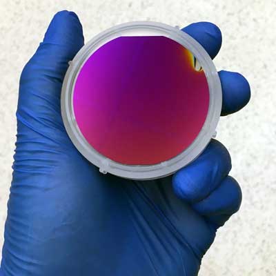 silicon wafer coated with thin films of tantalum and silicon nitride