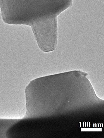 Tiny, milled pieces of a titanium oxide mineral called rutile