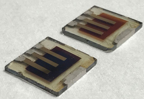 Fresh (L) and degraded (R) solar cells