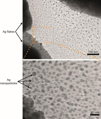 Transmission Electron Microscope Images of Self-Formed Ag Nanoparticles