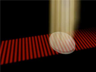 invisibility: The material is irradiated with a specially designed pattern, the wave from the left can pass through the object completely unperturbed