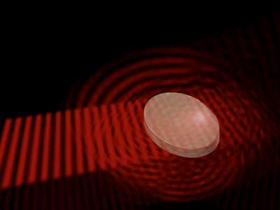 A material with random irregularities scatters an incident light wave into all directions