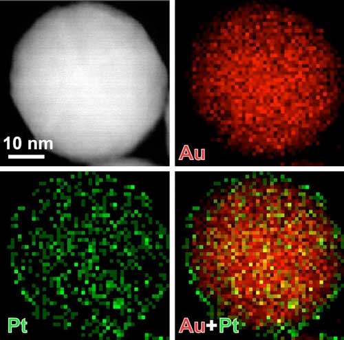 coating nanoparticles in thin layers of platinum, only a few atoms thick, enables to increase the sensitivity of test strips that detect prostate-specific antigen