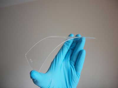 a smartphone screen made from acrylic plastic coated in silver nanowires and graphene