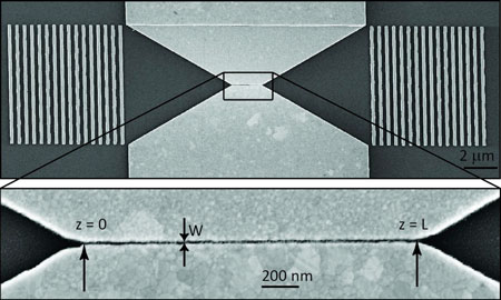 scanning electron microscope image of a nanodevice