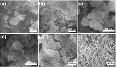Scanning electron microscopy images of gibbsite synthesized at different pH values