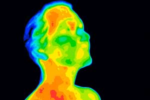 thermal image of a face