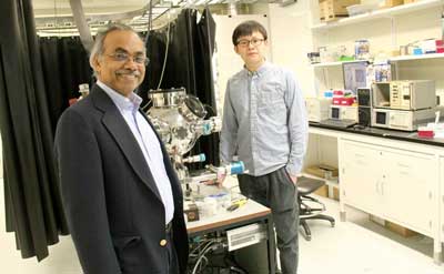 University of Alberta researcher Thomas Thundat and PhD student Jun Liu