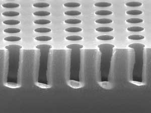 directional etching for nanohole arrays