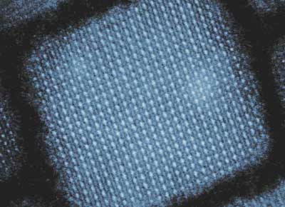 A caesium lead bromide nanocrystal under the electron microscope