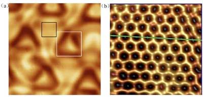STM images of borophene monolayer with honeycomb lattice