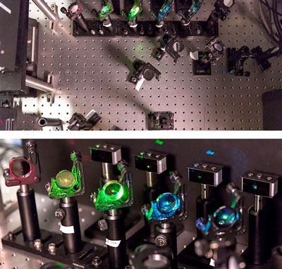 Partial Wave Spectroscopic (PWS) microscopes are constructed on large metal tables