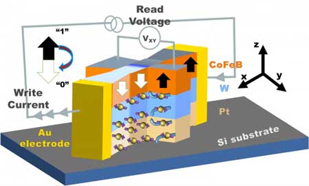 Zero Field Switching (ZFS) Effect in a Nanomagnetic Device