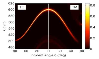 Absorption on the Plane of Incident Angle and Wavelength
