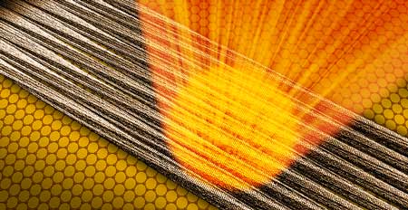 on graphene, fibrils align themselves in parallel in large domains