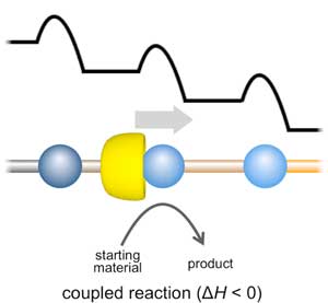 conceptual illustration of an artificial molecular ratchet