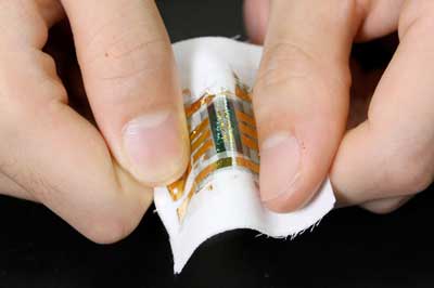 organic solar cell  adhered to textil
