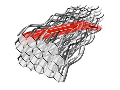 Adding further disorders to the refractive indices of the waveguides restores the topological properties so that light flows again along the surface of the structure