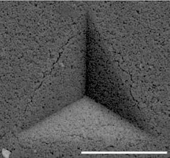 Calcium silicate spheres packed into a pellet hold together under compression