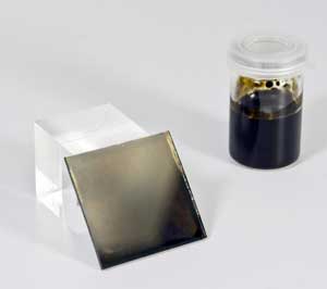 conductive polymer layer on glass plate