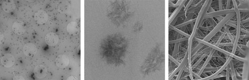 electron microscopy images of silk fibers