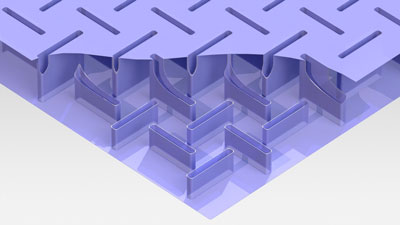 Nanocardboard basketweave pattern