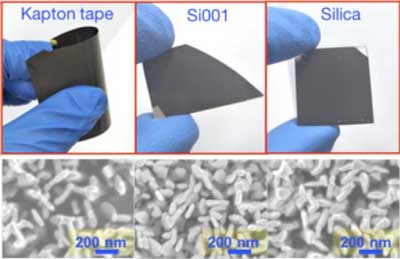 Highly absorbing (black) self organized Ag nanostructure form on flexible plastics as well as glass and silicon
