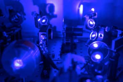 Laser light in the visible range is processed for use in the testing of quantum properties in materials