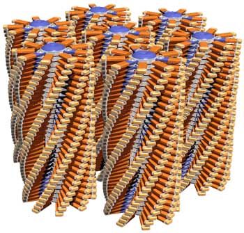 Columnar liquid crystals are similar in size to current semiconductor transistors