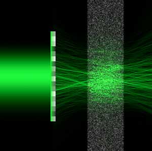 By shaping its spatial wavefront, a laser beam can propagate through a strongly scattering medium without lateral diffusion