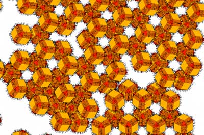 simulation shows the honeycomb structure of the nanomaterial