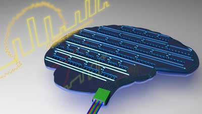 illustration of a light-based, brain-inspired chip