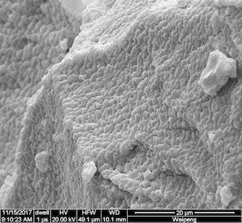 >An electron microscope image of a flexible dielectric alloy