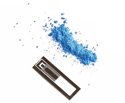 blue powder and microchip