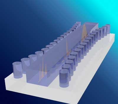 Artist's Impression of the Bragg Gated Structure on a Silicon Substrate