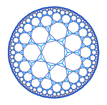 a lattice pattern of heptagons