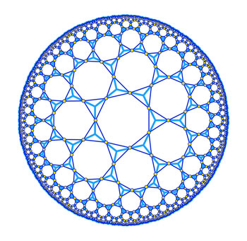 a lattice pattern of heptagons