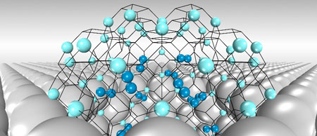 Structure of a hydrogen (cyan and blue atoms) nanobubble in tungsten