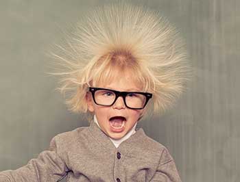 static electricity makes hair stand on end