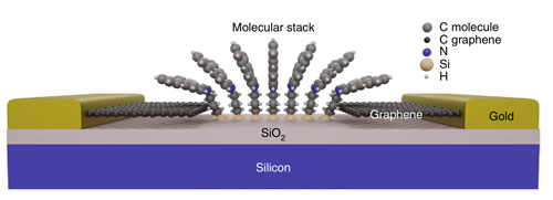 Anchoring the graphene-like molecule stack to the substrate using a silanization reaction