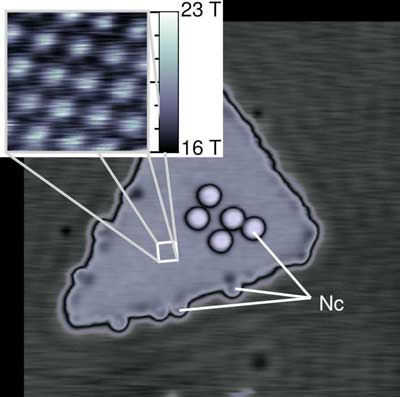 Topographic image of a small island of Cobalt on a Copper surface