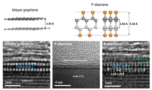 Comparison between bilayer graphene and fluorinated monolayer diamond