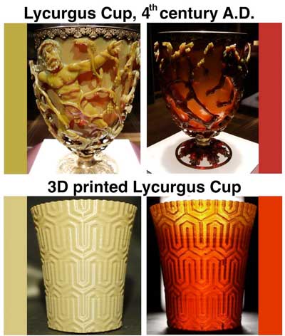  Lycurgus cup original and 3D-printed