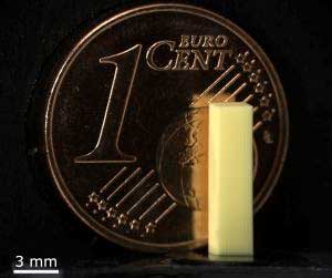 3D printed metamaterial against a cent coin